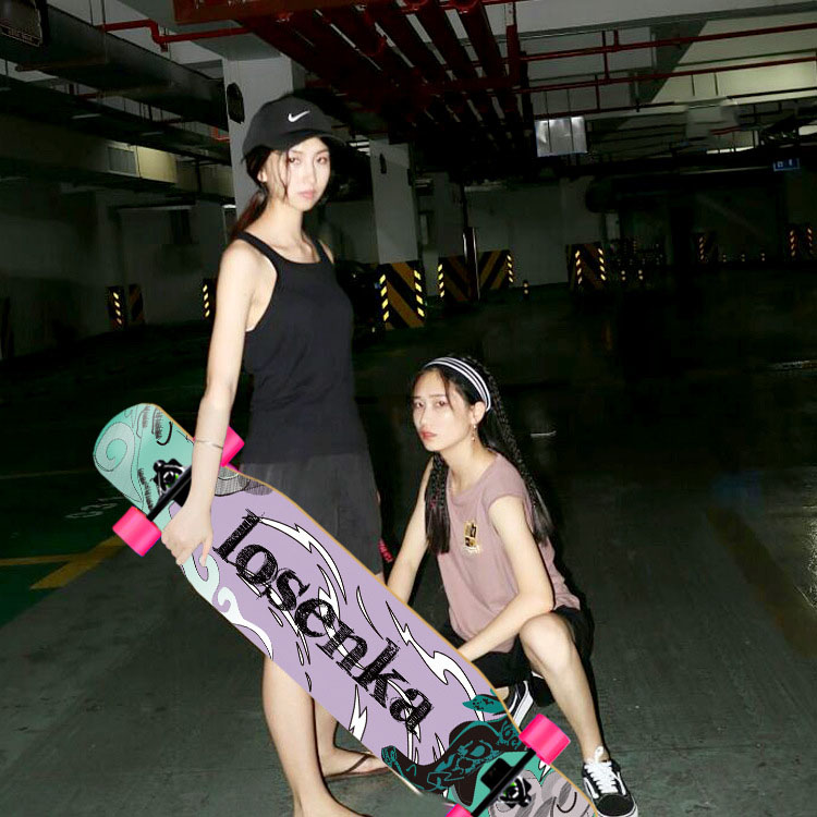 لوح تزلج نسائي طويل للرقص 110/ - مراجعة Skateboard Complete Deck وسعره