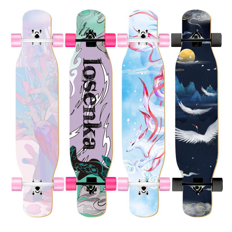 لوح تزلج نسائي طويل للرقص 110/ - مراجعة Skateboard Complete Deck وسعره